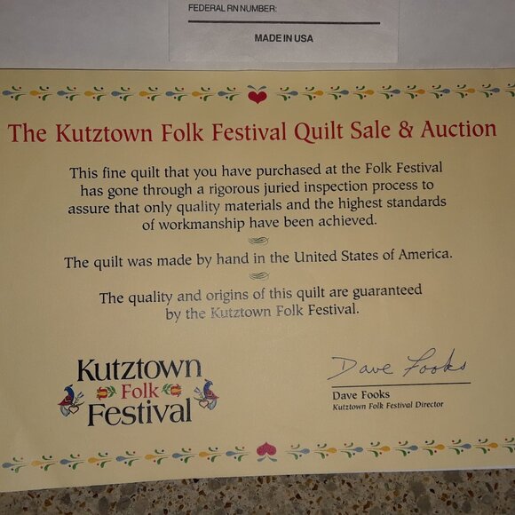 Authentic Hand-stitched Kutztown Amish Quilt - Queen Size - Picture 13 of 16